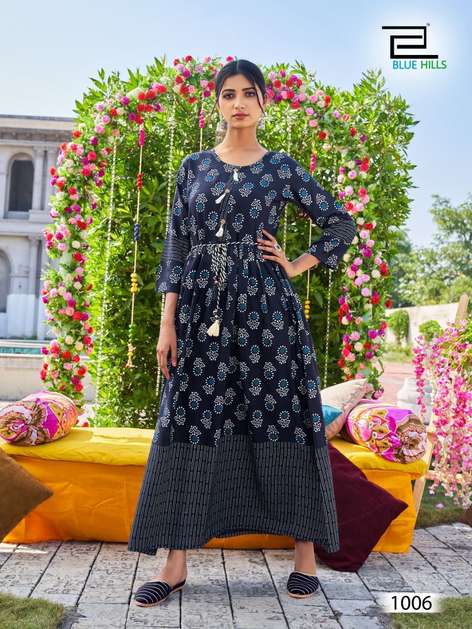Blue Hills Lachak 1 Heavy Festive Wear Rayon Floor Touch Latest Anarkali Kurtis Collection